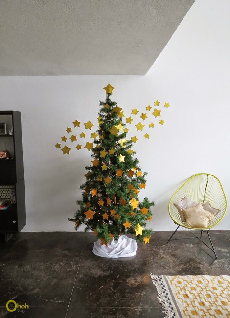 DIY Χριστουγεννιάτικο δέντρο με αστέρια 7